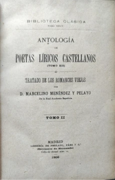 Portada libro : Antología de poetas líricos castellanos. Tomo XIi
