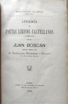 Portada libro : Antología de poetas líricos castellanos. Tomo XIII