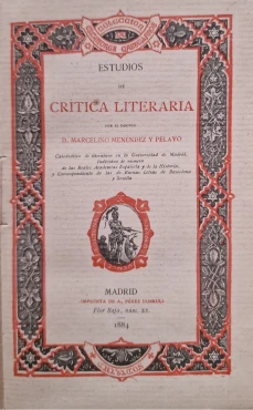Portada libro : Estudios de Crítica literaria.