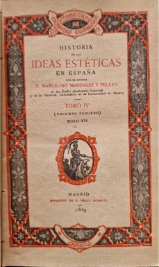 Portada libro : Historia de las ideas estéticas en España. Tomo III (Volumen 2)