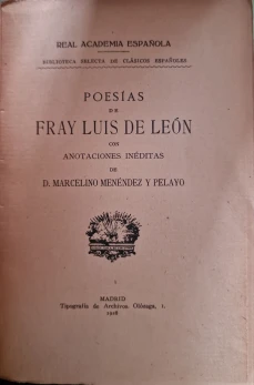 Portada libro : Poesías de Fray Luis de León